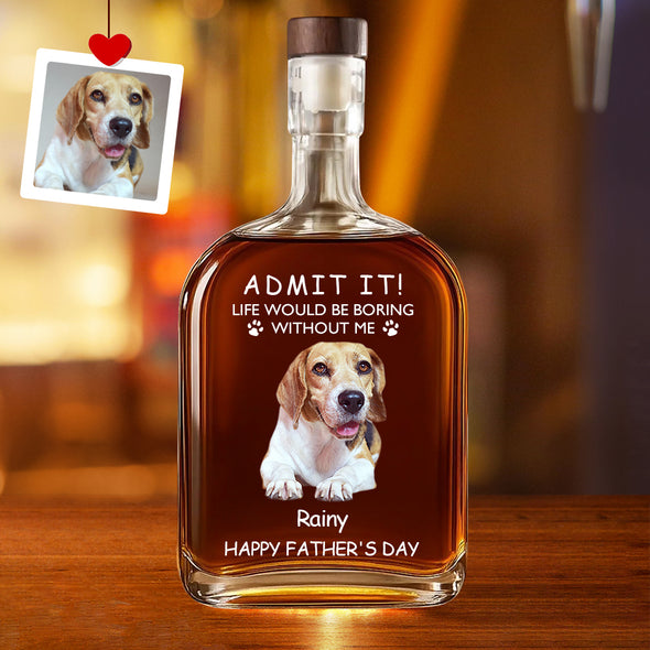 Custom Whiskey Bottle with Pet Photo Custom Whisky Decanter Christmas Gift For Pet Dad Gift for Pet Lover