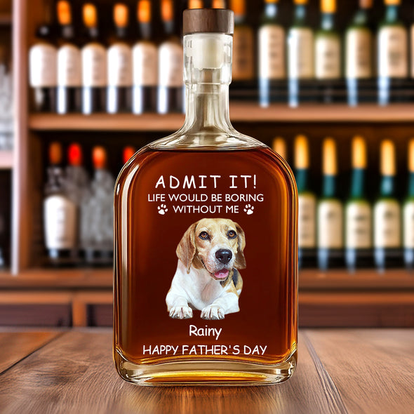 Custom Whiskey Bottle with Pet Photo Custom Whisky Decanter Christmas Gift For Pet Dad Gift for Pet Lover