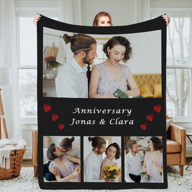 Personalized Blanket With Picture and Text Custom Blanket with Pictures Gift for Mom Christmas Gift