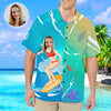 Custom Hawaiian Shirt for Men Summer Tropical Floral Hawaiian Shirt with Face Custom Mens Photo Beach Shirts