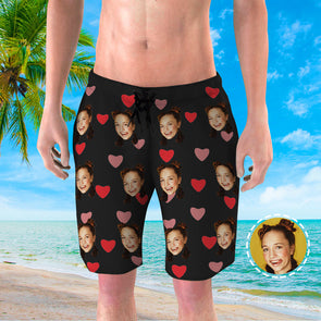 Custom Mens Swim Trunks Custom Beach Trunks Custom Mens Photo Shorts Gift for Dad Gift for Boyfriend