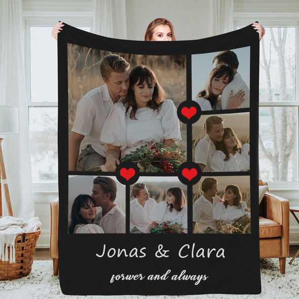 Custom Photo Blanket With Text Custom Blanket with Pictures Christmas Gift