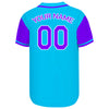 Customized Blue Purple Authentic Baseball Jerseys with Name Team Name Logo for Adult and Kids