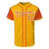 Customized Yellow Authentic Baseball Jerseys with Name Team Name Logo for Adult and Kids