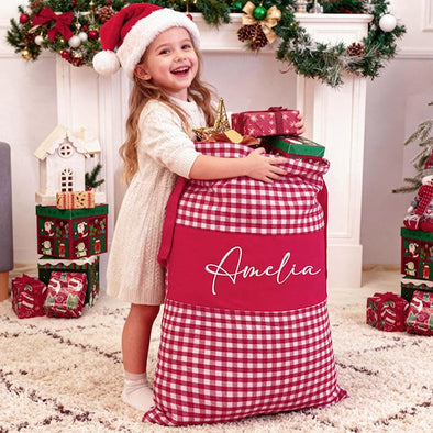 Personalized Embroidered Santa Sack Personalized Christmas Gift Bag with Name Custom Christmas Family Santa Bag