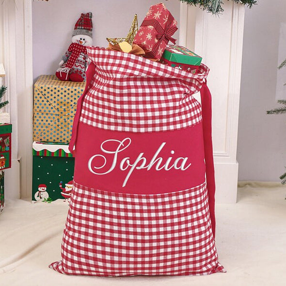 Personalized Embroidered Santa Sack Personalized Christmas Gift Bag with Name Custom Christmas Family Santa Bag