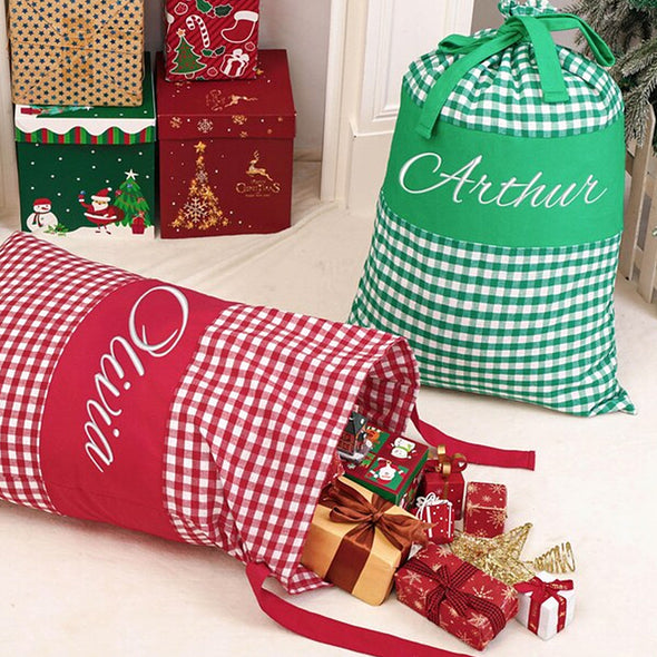 Personalized Embroidered Santa Sack Personalized Christmas Gift Bag with Name Custom Christmas Family Santa Bag