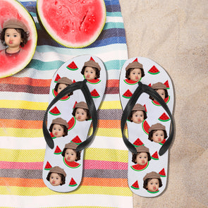 Personalized Face Flip Flops For Man And Woman Summer Beach Slide Slipper