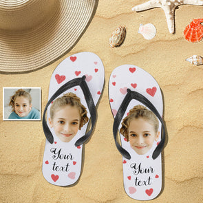 Personalized Face Flip Flops with Text For Man And Woman Summer Beach Slide Slipper