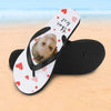 Personalized Face Flip Flops with Text For Man And Woman Summer Beach Slide Slipper