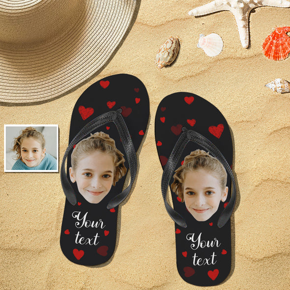 Personalized Face Flip Flops with Text For Man And Woman Summer Beach Slide Slipper