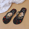 Personalized Face Flip Flops with Text For Man And Woman Summer Beach Slide Slipper