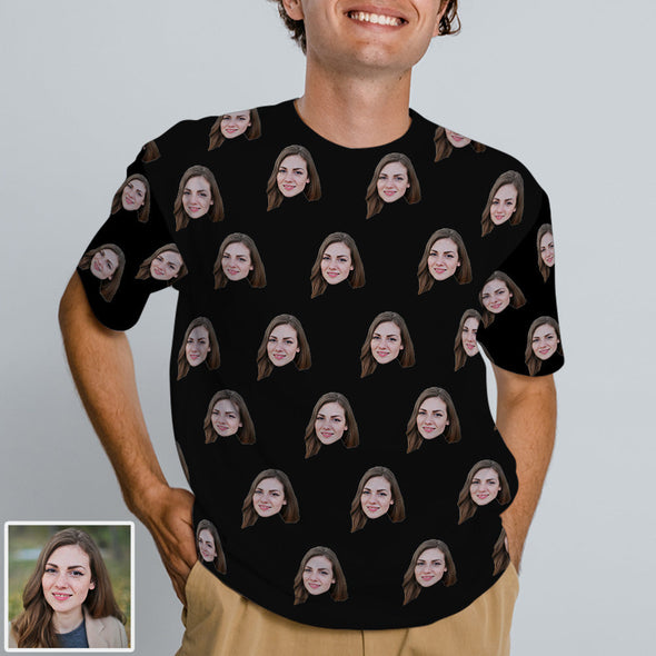 Custom Face Photo Short Sleeve Shirt Photo Printed on T Shirt