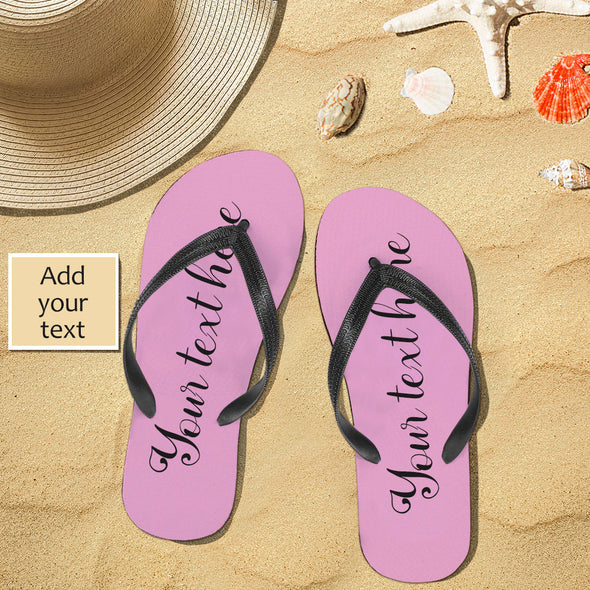 Personalized Flip Flops with Text For Man And Woman Summer Beach Slide Slipper