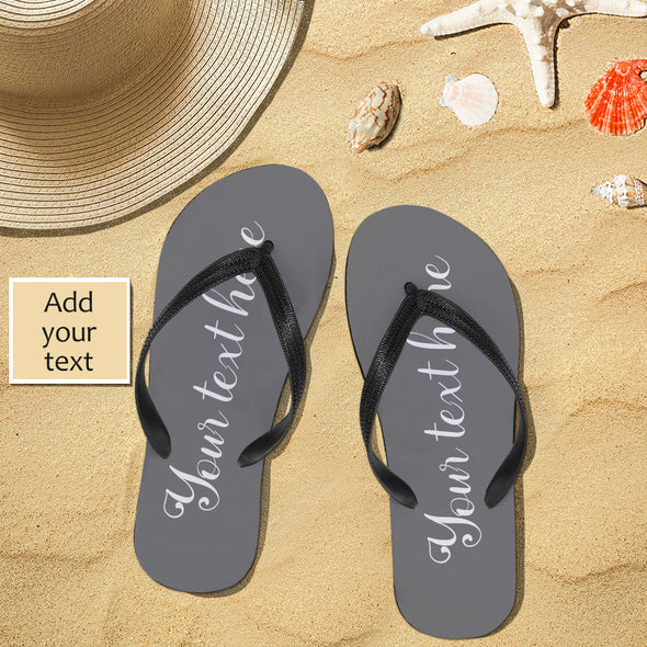 Personalized Flip Flops with Text For Man And Woman Summer Beach Slide Slipper