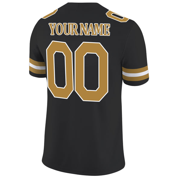Custom Black Football Jerseys Personalized Football Team Authentic Jerseys with Name Number Logo