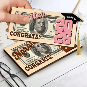 Personalized Graduation 2025 Money Holder Gift Custom Gift for Grad Student Graduation Keepsake Senior Gift