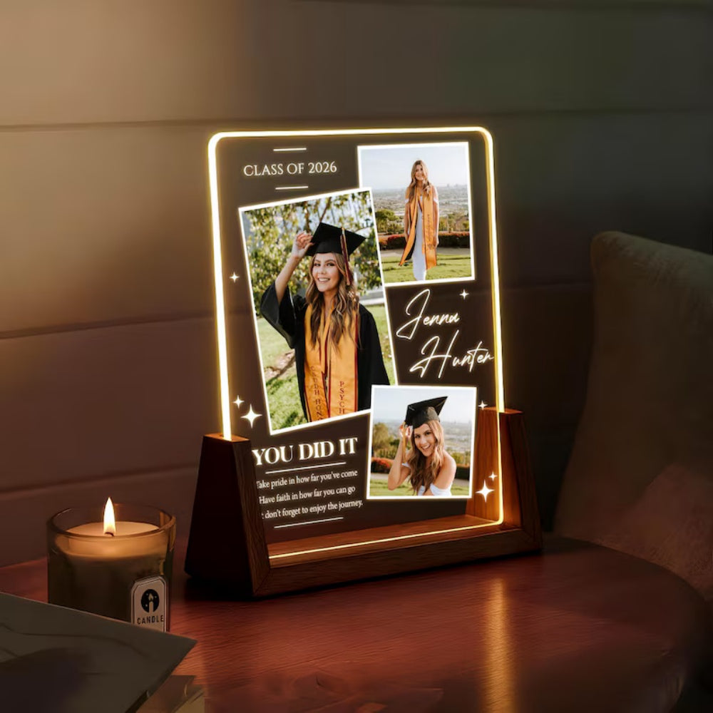 Graduation Lighting Personalized Graduation Photo Night Light Custom LED Lamp Gift for Gra ...