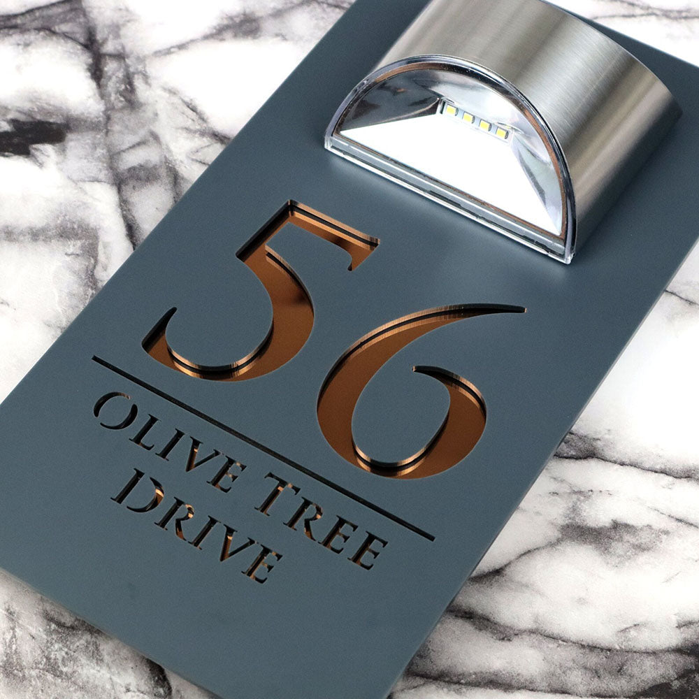 Custom Solar Address Sign Custom House Number Sign With Solar Light La ...