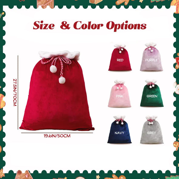 Custom Christmas Family Santa Bag with Name Personalized Large Santa Sack Stocking Sack with Name Christmas Gift Bag