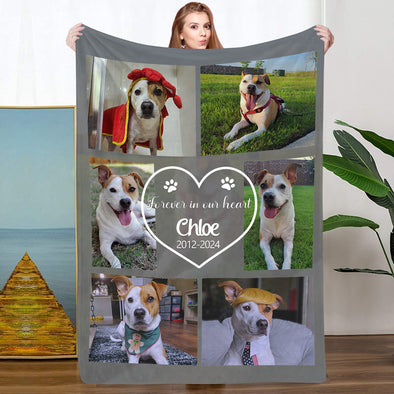 Personalized Pet Blankets with Pictures Custom Pet Photo Blankets Pet Memorial Blanket Christmas Gift