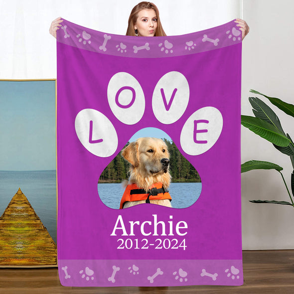 Personalized Pet Photo Blankets Custom Cat Dog Photo Blankets Pet Memorial Blanket Gift for Pet Lover