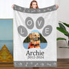 Personalized Pet Photo Blankets Custom Cat Dog Photo Blankets Pet Memorial Blanket Gift for Pet Lover