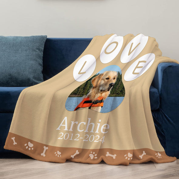 Personalized Pet Photo Blankets Custom Cat Dog Photo Blankets Pet Memorial Blanket Gift for Pet Lover