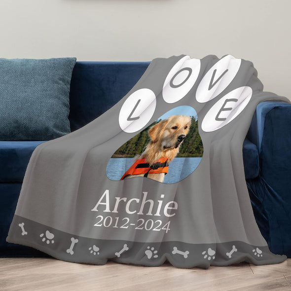 Personalized Pet Photo Blankets Custom Cat Dog Photo Blankets Pet Memorial Blanket Gift for Pet Lover