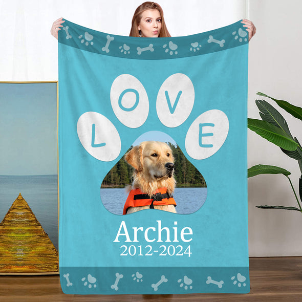 Personalized Pet Photo Blankets Custom Cat Dog Photo Blankets Pet Memorial Blanket Gift for Pet Lover