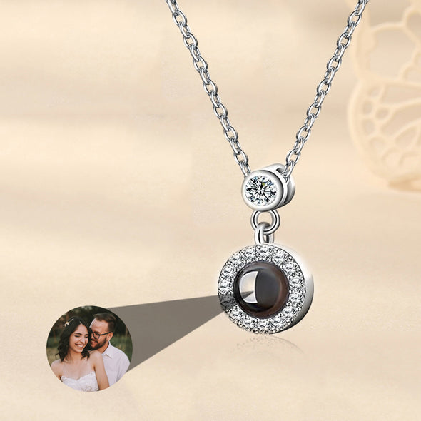Personalized Projection Necklace Custom Heart Photo Necklace Love Photo Pendant Christmas Gift