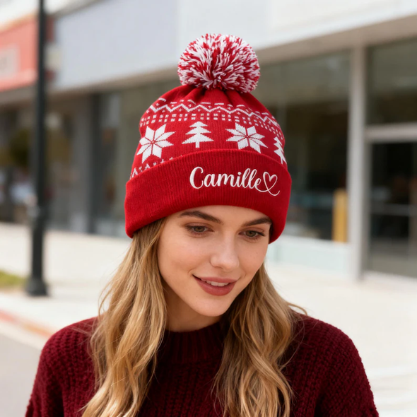 Personalized Santa Hats with Name Custom Embroidered Christmas Season Hats for Family Custom Text Hats