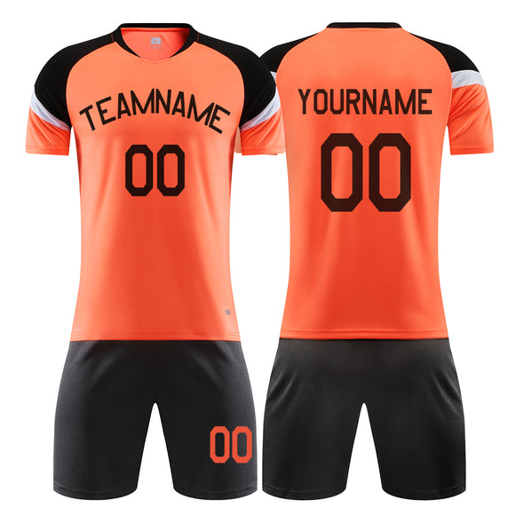 Personalized Soccer Uniform Set for Adult Kids Custom Soccer Shirt and Shorts with Name Number Logo