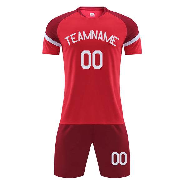 Personalized Soccer Uniform Set for Adult Kids Custom Soccer Shirt and Shorts with Name Number Logo