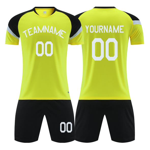 Personalized Soccer Uniform Set for Adult Kids Custom Soccer Shirt and Shorts with Name Number Logo