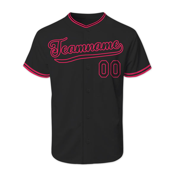 Personalized Black Baseball Jerseys with Name Logo for Adult Kids