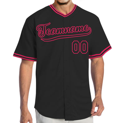 Personalized Black Baseball Jerseys with Name Logo for Adult Kids