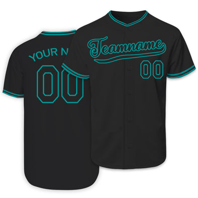 Adult Kids Personalized Black Baseball Jerseys with Name Logo