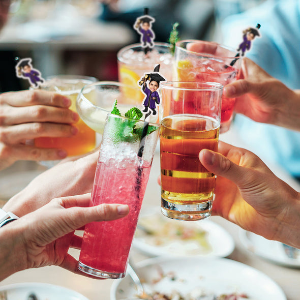 Personalized Graduation face straws Graduation Face Straw Custom Drink straws for Graduation Party