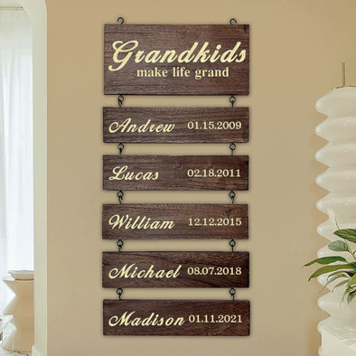 Custom Grandchildren Sign Family Name Sign for Home Decor Mother's Day gift for Grandma
