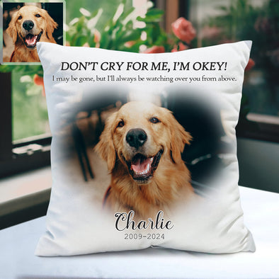 Pet Memorial Pillow Custom Pet Photo Pillow Decorative Cushion Cover Pet Loss Gift Pet Memorial Gift