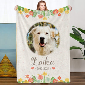 Custom Pet Blanket Custom Dog Cat Memorial Blanket Pet in Your Heart Pet Loss Gift Fathers Day Gift