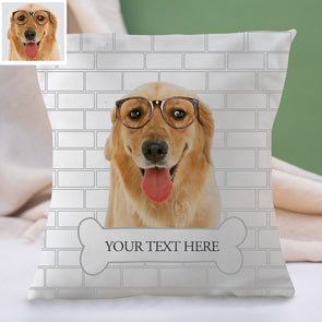 Pet Photo Pillow Pillowcase with Name Decorative Cushion Cover Cat Dog Decorative Throw Pillows