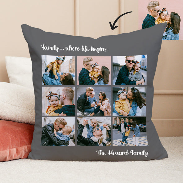 Photo Throw Pillows Decorative Cushion Custom Pillow Custom Throw Pillow Family Photo Collage Pillow