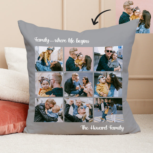 Photo Throw Pillows Decorative Cushion Custom Pillow Custom Throw Pillow Family Photo Collage Pillow