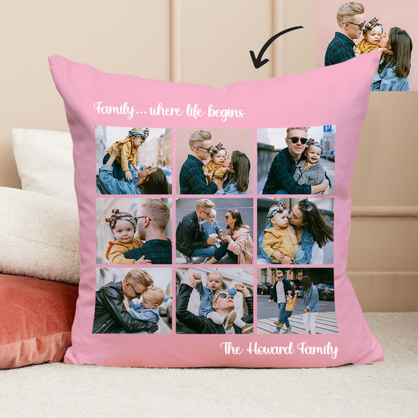 Photo Throw Pillows Decorative Cushion Custom Pillow Custom Throw Pillow Family Photo Collage Pillow