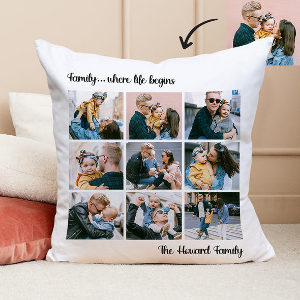 Photo Throw Pillows Decorative Cushion Custom Pillow Custom Throw Pillow Family Photo Collage Pillow