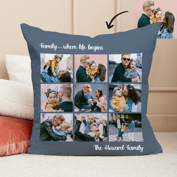 Photo Throw Pillow Decorative Cushion Custom Pillow Custom Throw Pillow Family Photo Collage Pillow