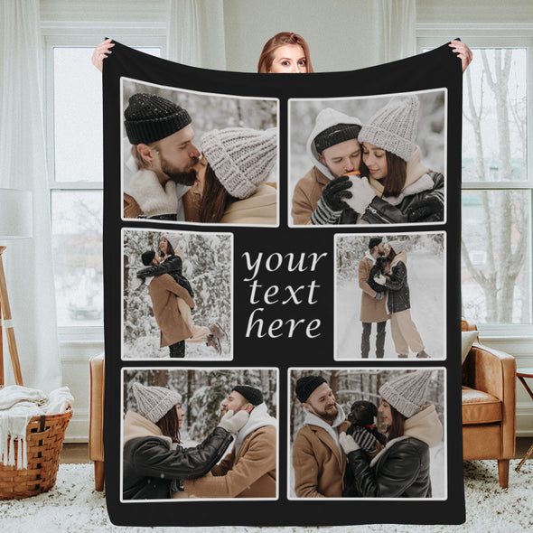 Custom Photo Blanket With Text Custom Blanket with Pictures Christmas Gift