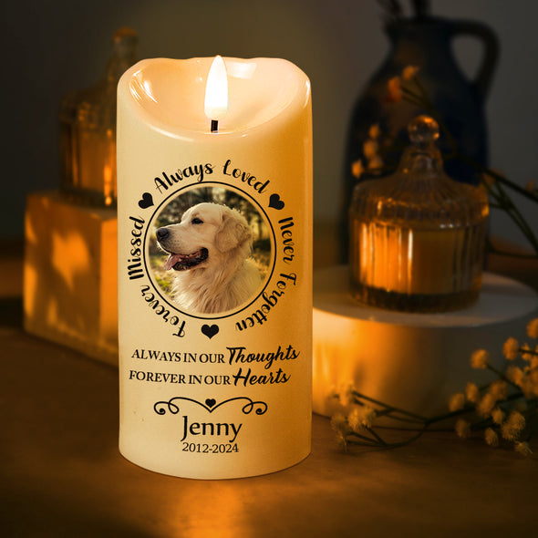 Custom LED Flameless Candle Memorial Pet Loss Gift Sympathy Gift For Pet Owners
